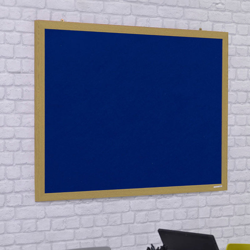 Eco-Friendly Blue Felt Noticeboard with Wood Effect Frame - 1500 x 1200mm