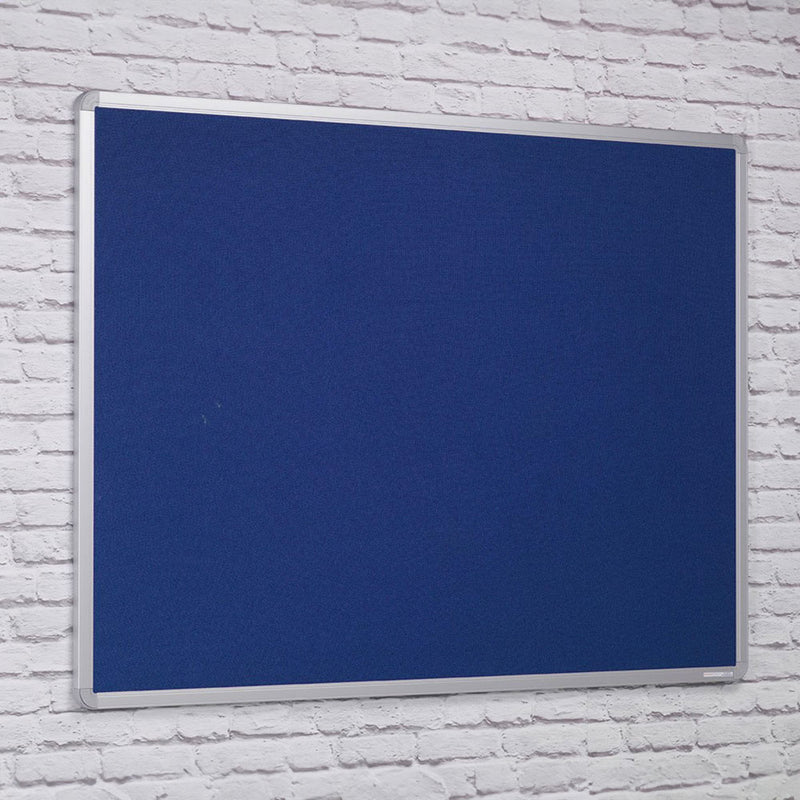 Fire Resistant Blue Felt Aluminium Framed Noticeboard - 1200 x 900mm