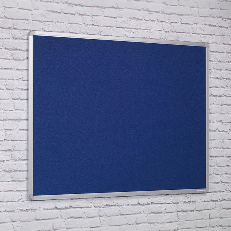 Fire Resistant Blue Felt Aluminium Framed Noticeboard - 1500 x 1200mm