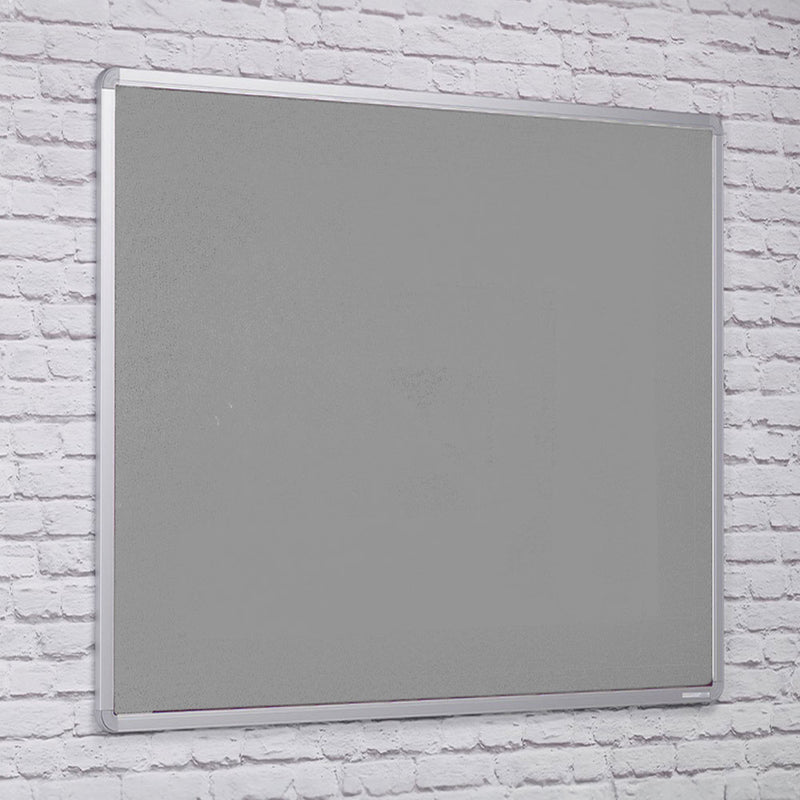 Fire Resistant Grey Felt Aluminium Framed Noticeboard - 1800 x 1200mm