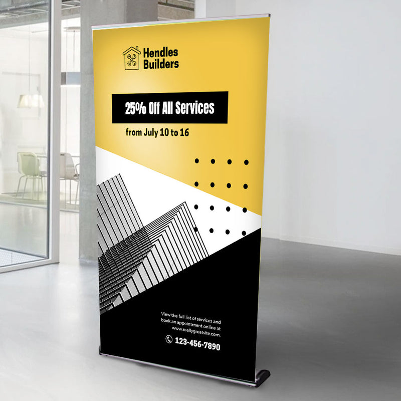 Premium Aluminium Front Loading Roller Banner Stand for 2100mm High x 1200mm Wide Banners