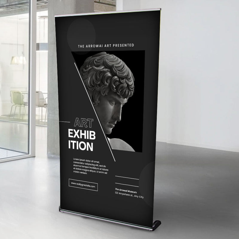 Premium Aluminium Front Loading Roller Banner Stand inc. Custom Printing Service - 2100mm High x 1200mm Wide