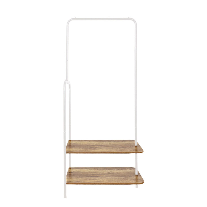 Modern white garment rail – integrated twin-tier shelving for extra storage and minimal footprint
