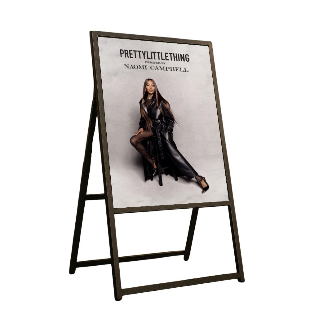 Black A1 one-sided poster holder – sleek outdoor signage solution for retail and cafés
