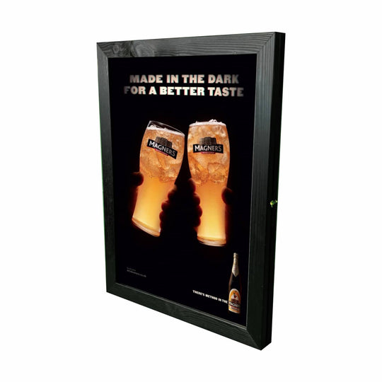 Black A2 Wall Mounted Wooden Poster Case
