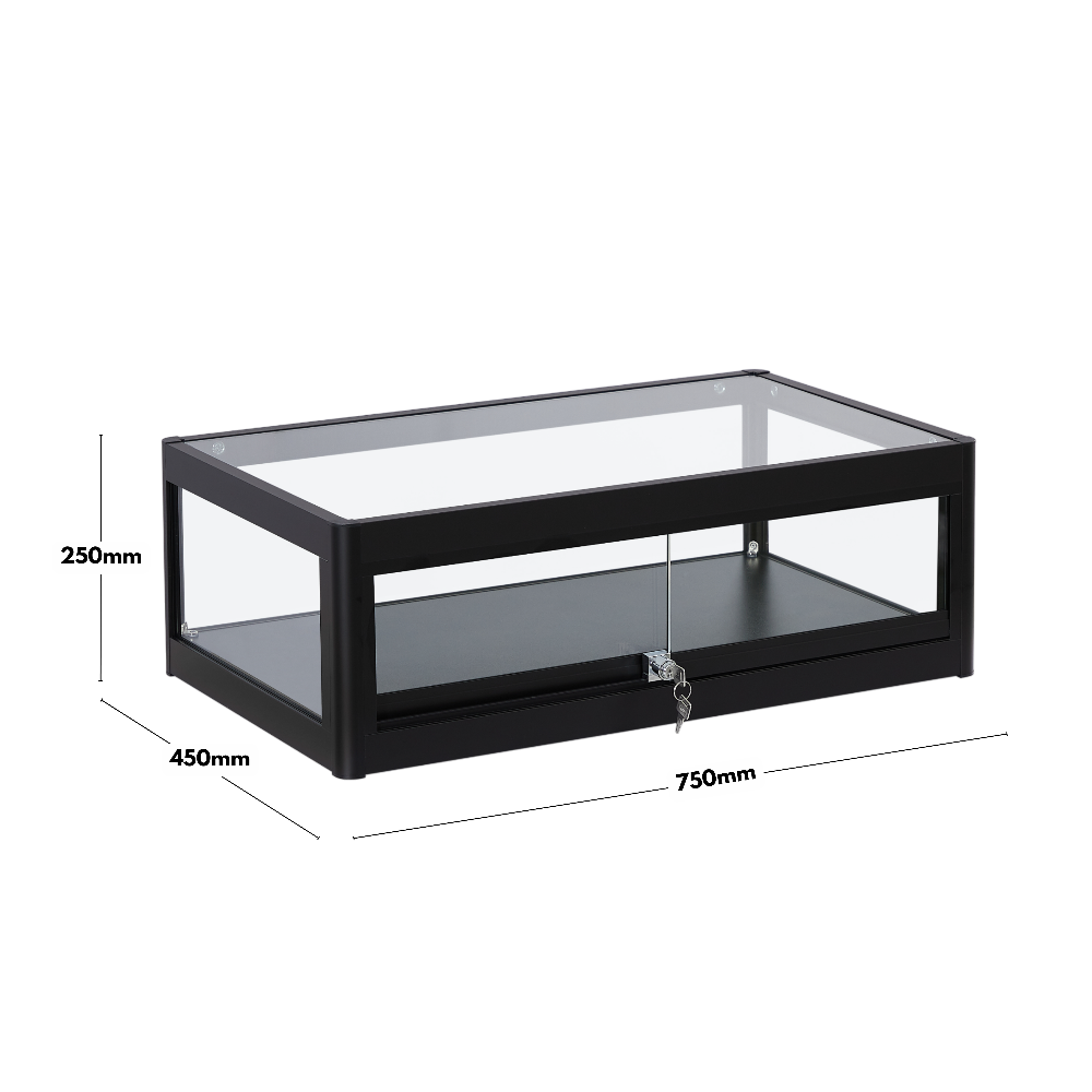Lockable Black Countertop Display Cabinet for Retail | Displaysense