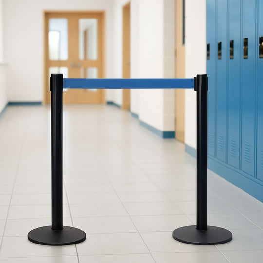 Advance Black Barrier Post - 2.3m Blue Belt