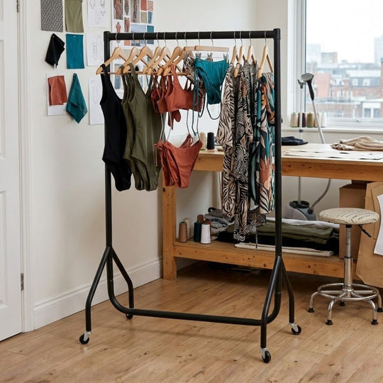 3ft Wide x 5ft Tall Black Commercial Grade Heavy Duty Steel Clothes Rail With 160kg Load Capacity