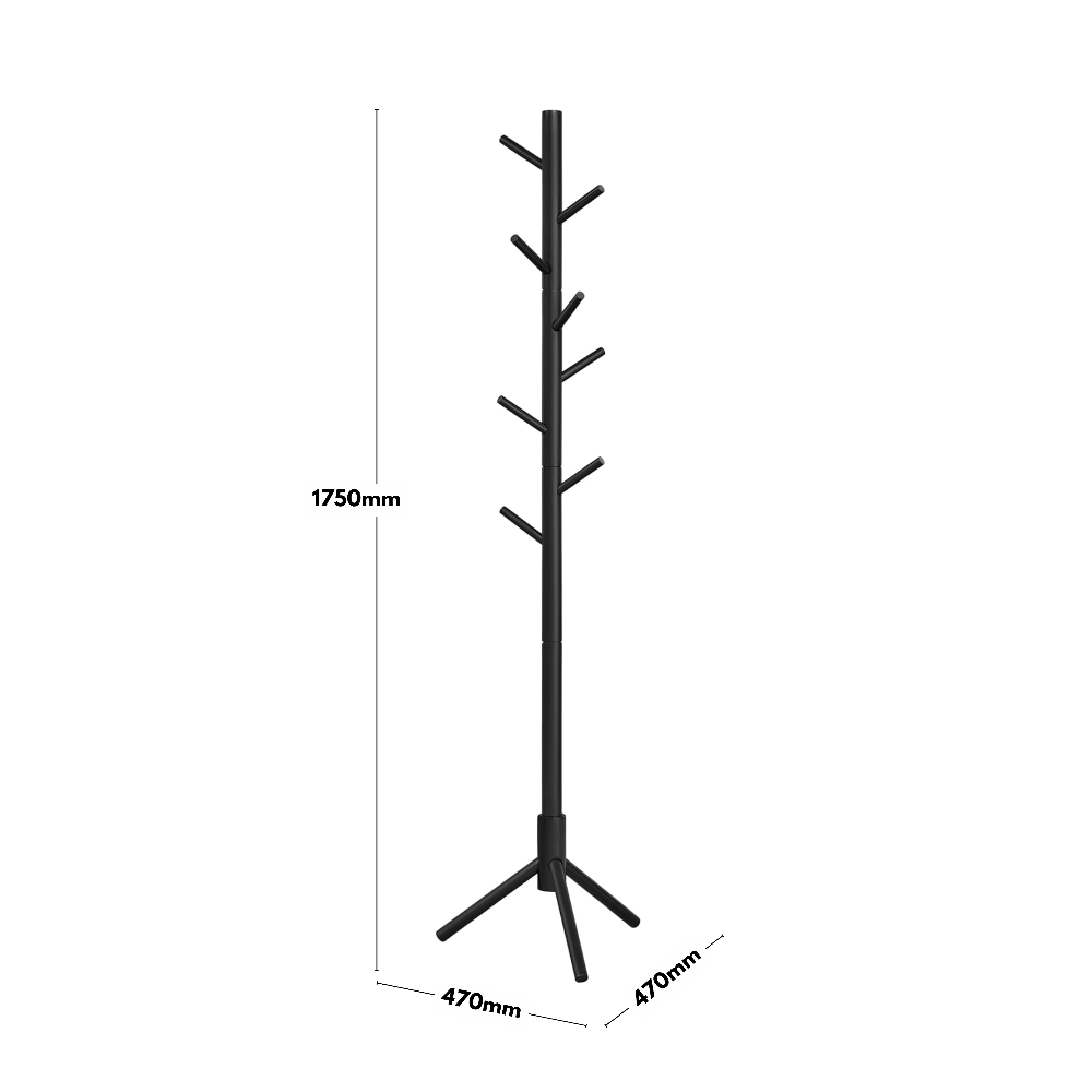 Black Height Adjustable Hall Tree Coat Rack Displaysense