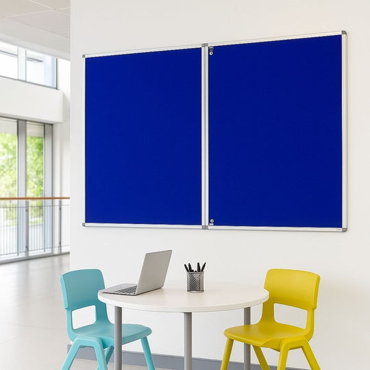 Fire Retardant Tamperproof Blue Felt Noticeboard - 1800mm x 1200mm