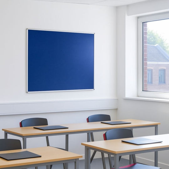 Blue Felt Noticeboard with Aluminium Frame - 900mm x 600mm