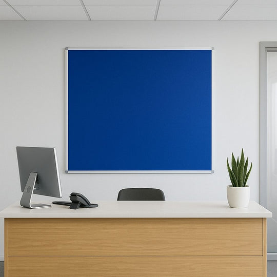 Blue Felt Noticeboard with Aluminium Frame - 1200mm x 1200mm