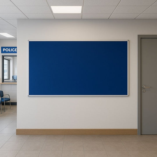 Blue Felt Noticeboard with Aluminium Frame - 1800mm x 1200mm