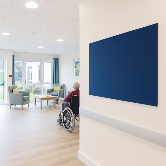 Unframed Fire Retardant Blue Felt Noticeboard - 900mm x 600mm