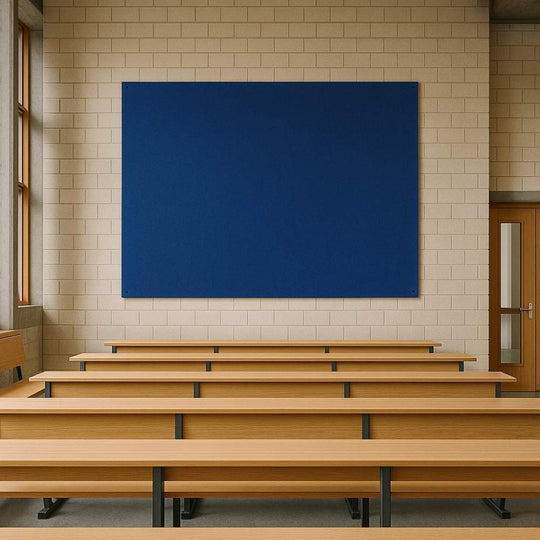 Unframed Fire Retardant Blue Felt Noticeboard - 1500mm x 1200mm