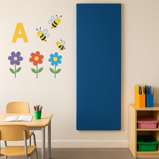 Unframed Fire Retardant Blue Felt Noticeboard - 1800mm x 600mm