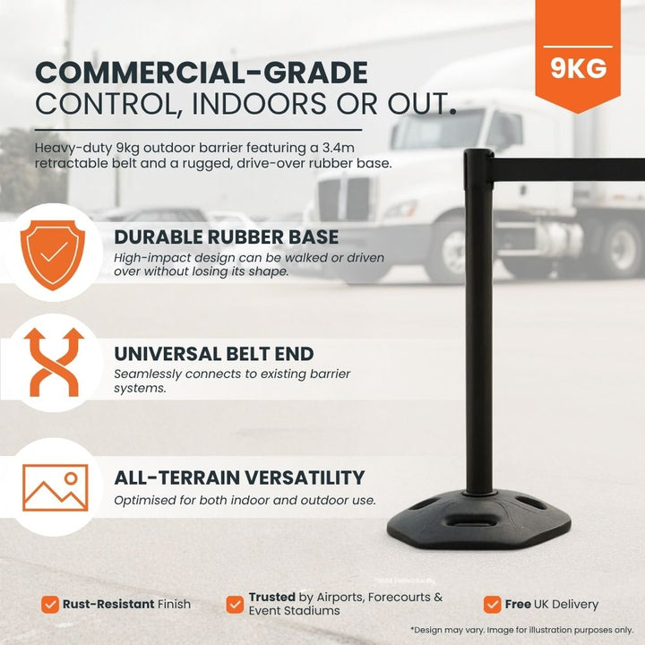heavy-duty-black-retractable-barrier-post-with-durable-rubber-base-suitable-for-indoor-and-outdoor-crowd-control