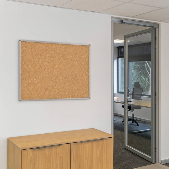 Cork Noticeboard with Aluminium Frame - 900mm x 600mm