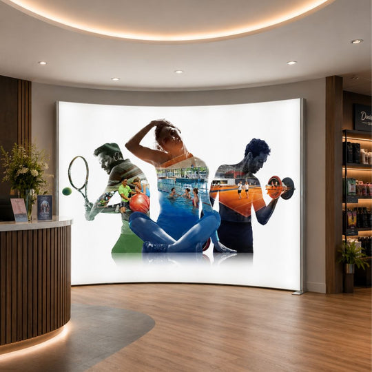 Single Sided Curved LED Lightbox with Backlit PVC Printing - 3000mm