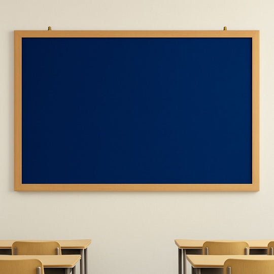 Eco-Friendly Blue Felt Noticeboard with Wood Effect Frame - 1800 x 1200mm