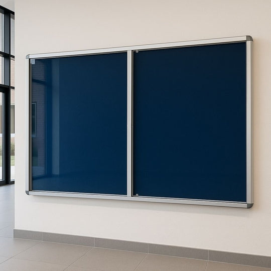 Tamperproof Dark Blue Felt Noticeboard - 1800 x 1200mm