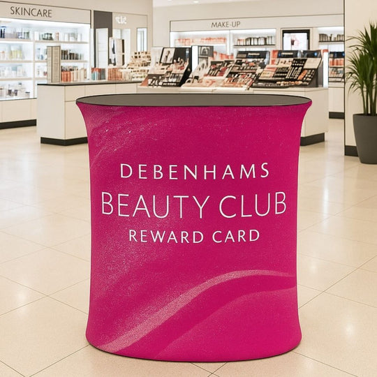 Automated Pop-Up Square Exhibition Counter inc. Fabric Printing Service - 800mm