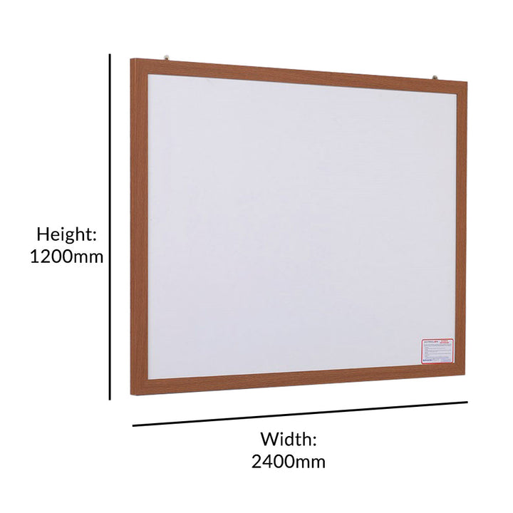 1800 x 1200mm eco-friendly whiteboard with a wood-effect frame, offering a durable and environmentally conscious solution for offices and classrooms.