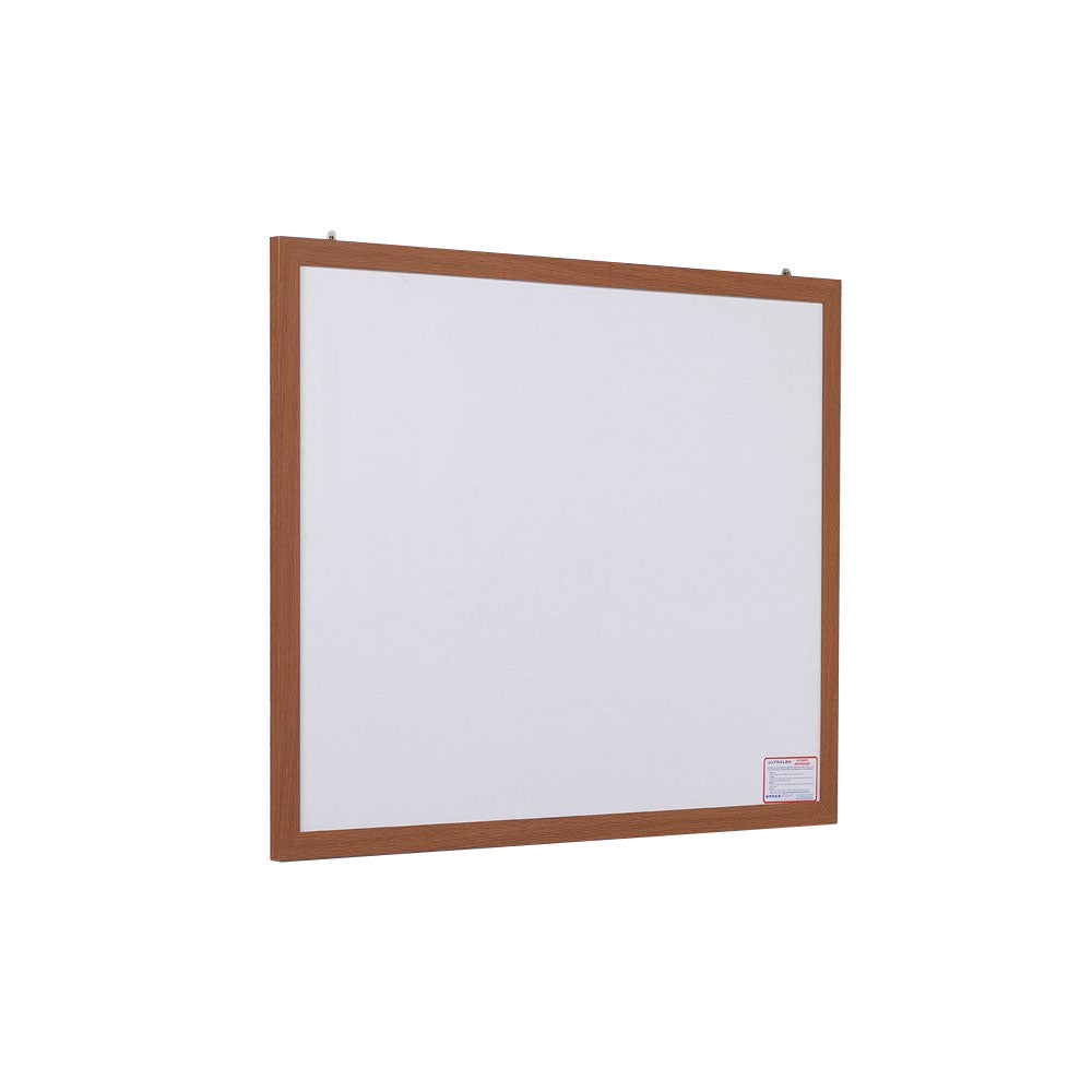 Durable eco-friendly whiteboard with a wood-effect frame, sized at 900 x 600mm, ideal for efficient note-taking or presentations.

