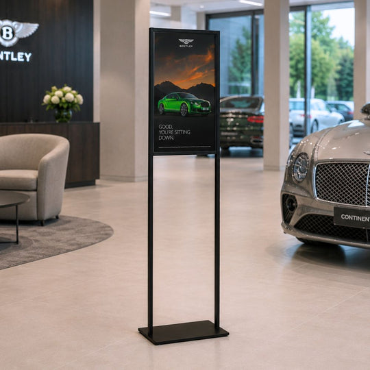 Slimline Modern Black A3 Floorstanding Poster Holders