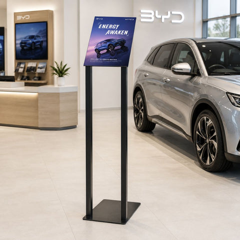 Modern Black A4 Floorstanding Showroom Poster Display
