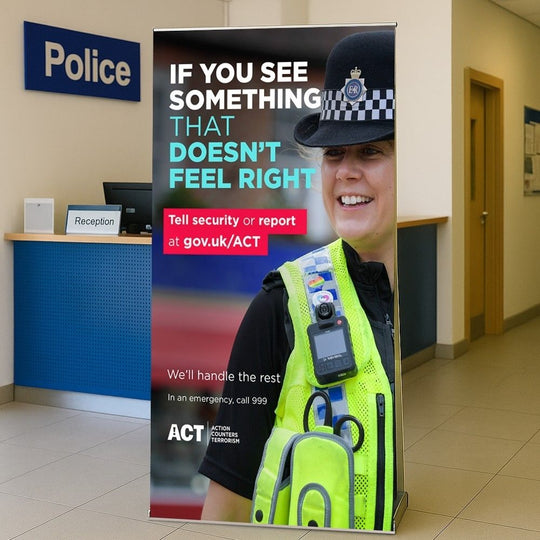 Premium Double-Sided Aluminium Front Loading Roller Banner Stand inc. Printing Service - 2100mm High x 1200mm Wide