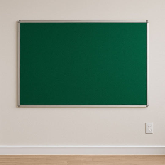 Fire Retardant Green Felt Aluminium Framed Noticeboard - 1200mm x 900mm