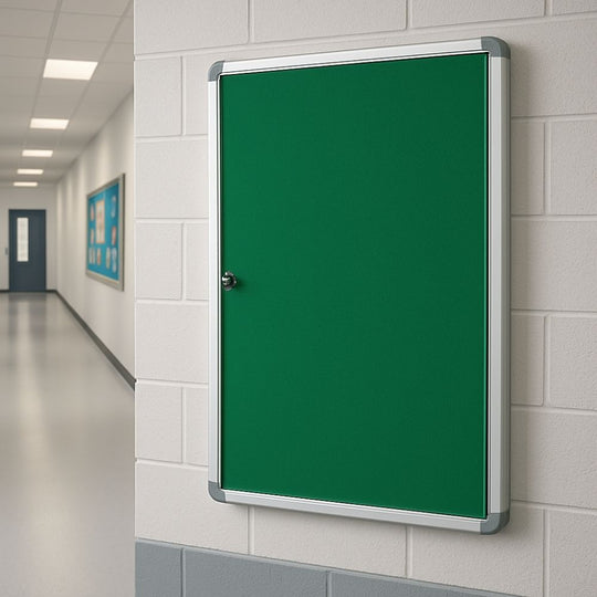 Fire Retardant Tamperproof Green Felt Noticeboard - 600mm x 900mm