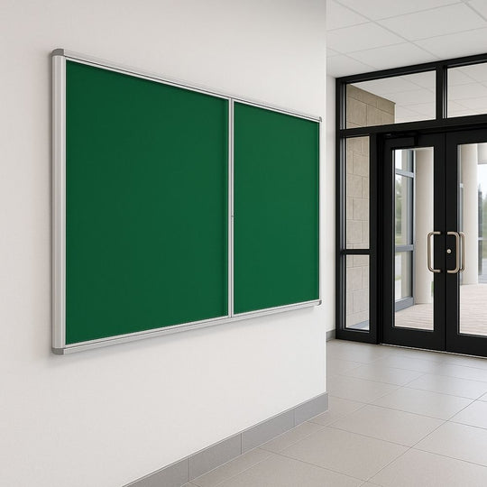 Fire Retardant Tamperproof Green Felt Noticeboard - 1800mm x 1200mm