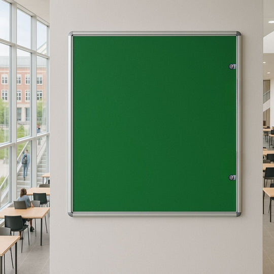 Fire Retardant Tamperproof Green Felt Noticeboard - 1200mm x 1200mm