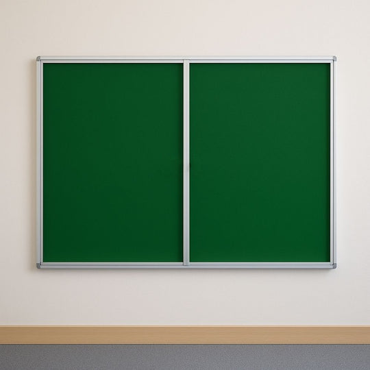 Tamperproof Green Felt Aluminium Frame Noticeboard - 1800mm x 1200mm