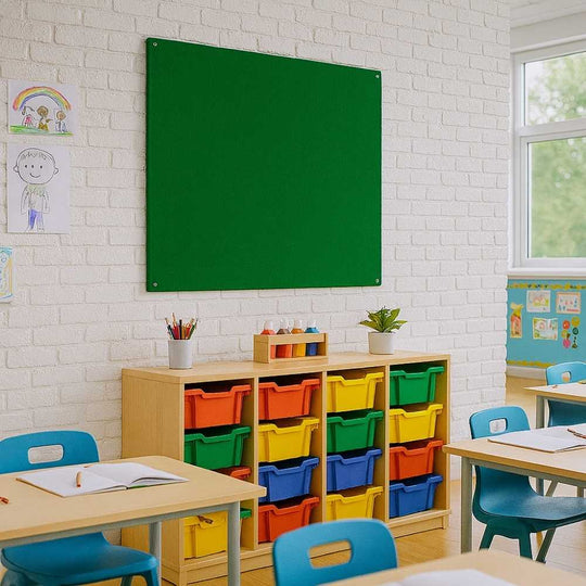 Unframed Fire Retardant Green Felt Noticeboard - 900mm x 600mm