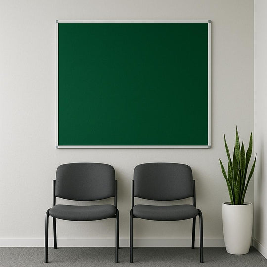 Green Felt Noticeboard with Aluminium Frame - 1200mm x 1200mm