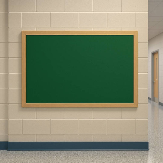 Eco-Friendly Green Felt Noticeboard with Wood Effect Frame - 900 x 1200mm