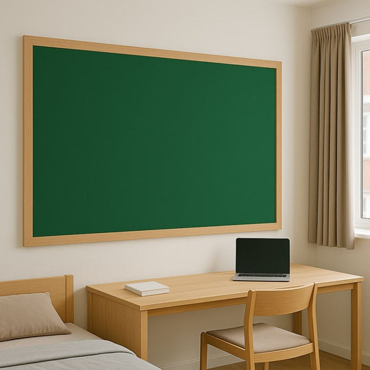 Eco-Friendly Green Felt Noticeboard with Wood Effect Frame - 1200 x 1500mm