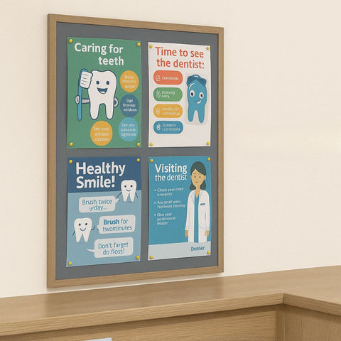 Eco-Friendly Grey Felt Noticeboard with Wood Effect Frame - 900 x 600mm