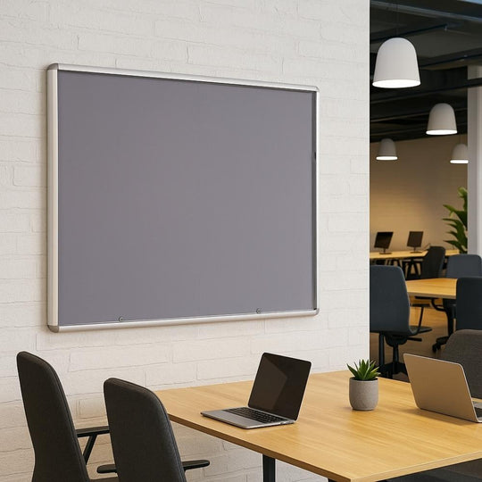 Tamperproof Grey Felt Noticeboard - 1200 x 900mm