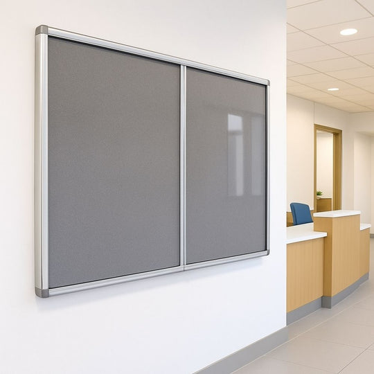 Fire Retardant Tamperproof Grey Felt Noticeboard - 1800mm x 1200mm
