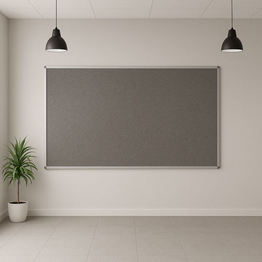 Grey Felt Noticeboard with Aluminium Frame - 2400mm x 1200mm