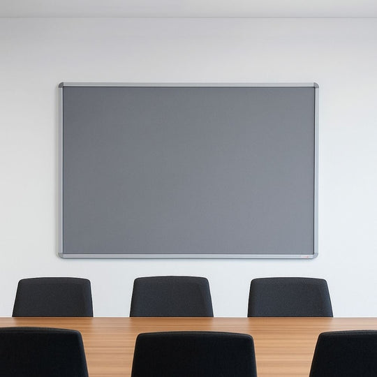 Grey Felt Noticeboard - Aluminium Frame 1200 x 900mm