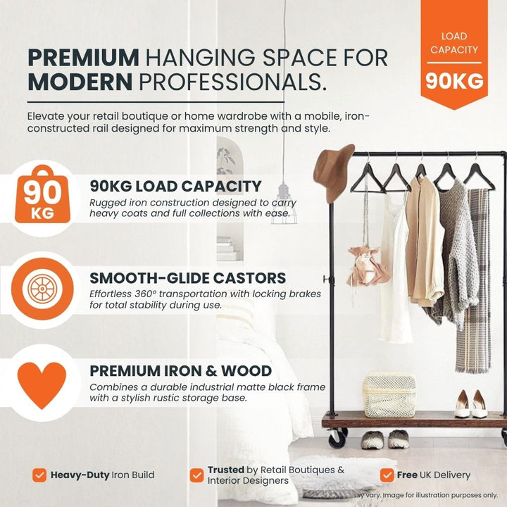black-metal-clothes-rail-with-wheels-and-wooden-base-for-retail-display-and-home-storage