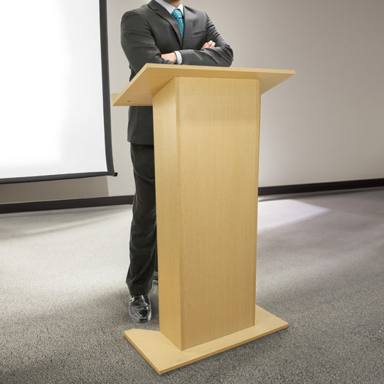 Light Wood Floor Standing Lectern Podium with Shelf 685mm Wide x 1180mm High