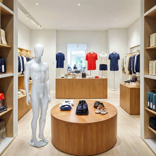 Matt White With Black Flecks Egghead Male Mannequin - Standing