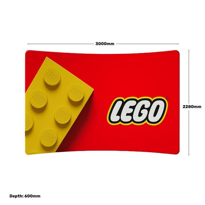 3 metre dual-sided curved exhibition display – tension fabric backdrop with custom print for corporate events or visual displays  