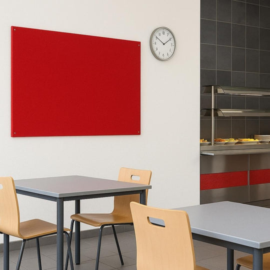 Unframed Fire Retardant Red Felt Noticeboard - 900mm x 600mm